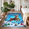 Christmas Custom Name Printed Square Area Rug Soft Non Slip Floor Carpet For Bedroom Holiday Gift