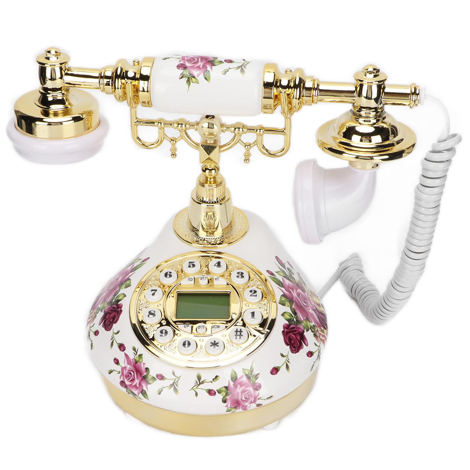 

Европейский ретро стационарный телефон с керамической печатью, креативный цифровой старомодный телефон с электронным US Plug фиолетовый