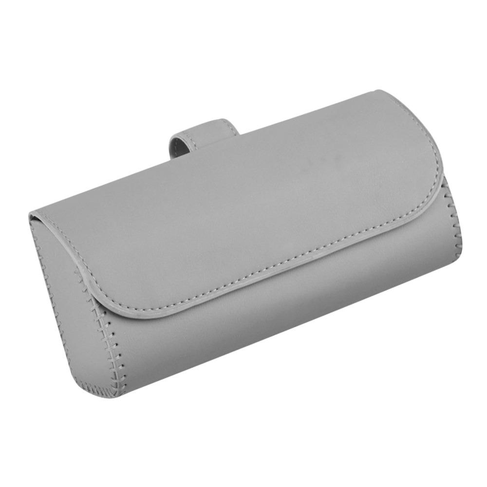 

Portable Car Glasses Box Multifunctional PU Leather Driving Glasses Holder Easy Installation Car Lenses Holder Sun Visor Holder