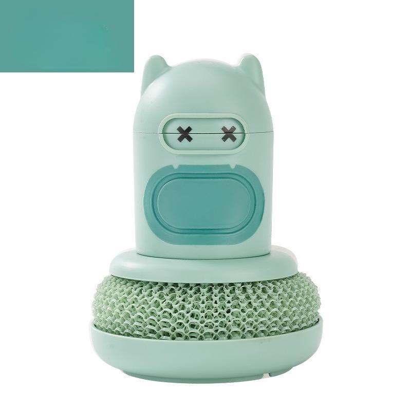 

Бытовая щетка для мытья посуды Нажимная щетка для мытья кастрюль с дозатором жидкости Набор проволочных щеток для чистки Щетка для кастрюль, мисок и тарелок green