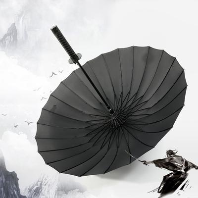 Dropshipping Samurai Sword Paraply Japansk Ninja-liknande Sun Rain Raka Paraply Långt handtag Stort vindtätt