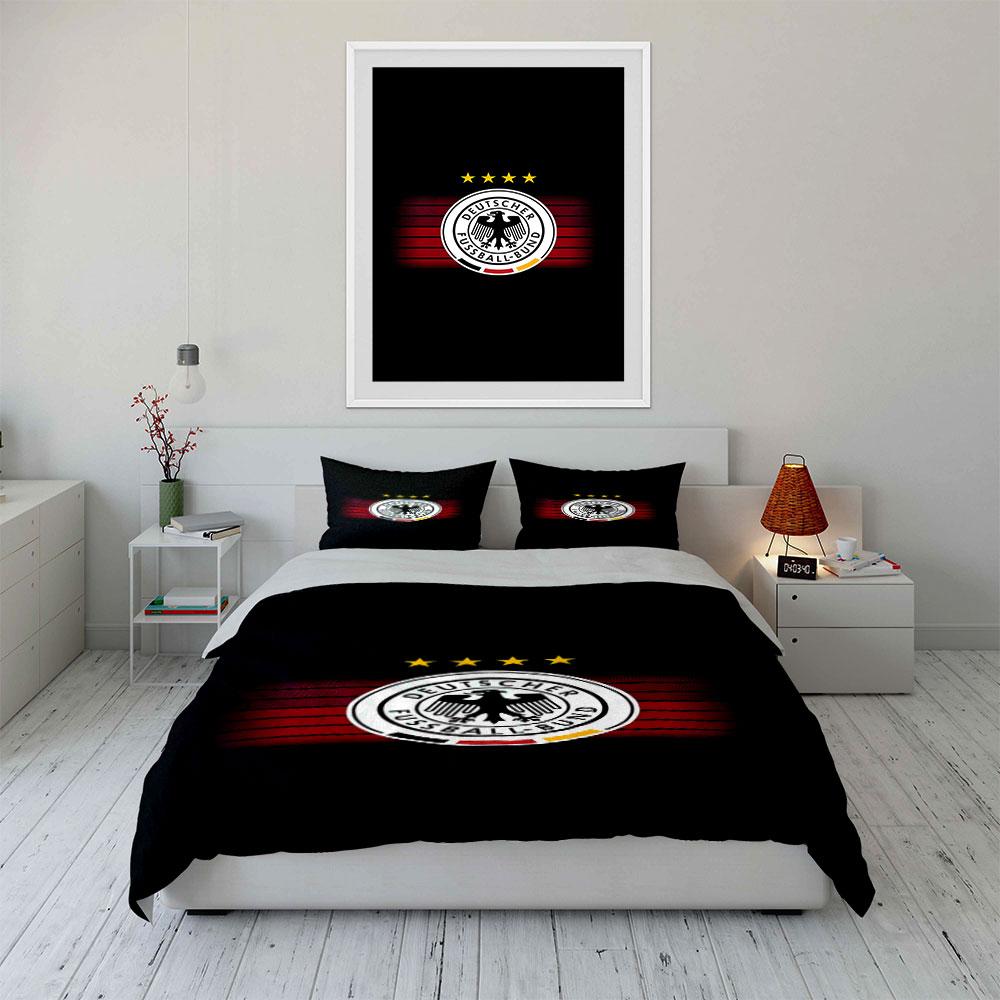 Emblème de la Fédération Allemande de Football. Ensembles de literie Ensembles de housses de couette Housses de couette Taies d'oreiller(1 * Housse de couette 2 * Taies d'oreiller, sans couette)