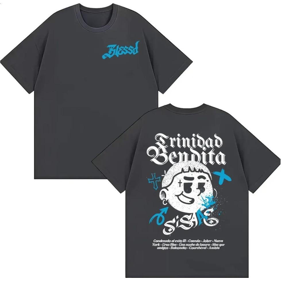 Rapper Blessd Si Sabe Album 2026 Tour T Shirt Men Women Fashion Casual Cotton T-shirts Hip Hop Vintage Short Sleeve T-shirt