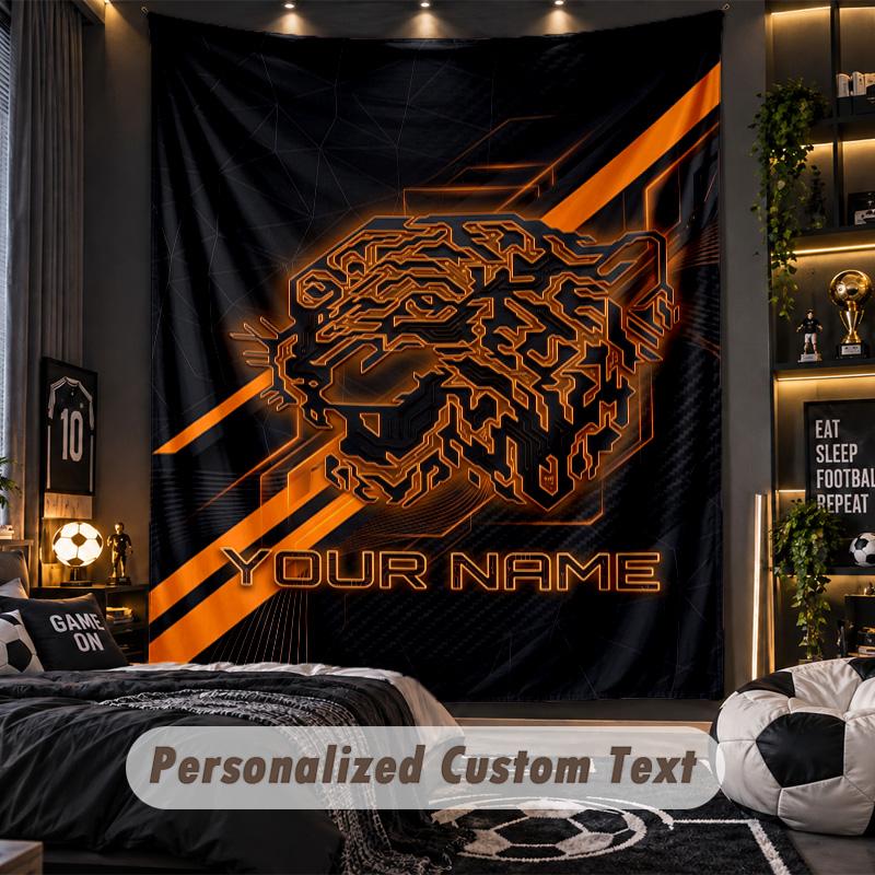 TapestryHull FC Custom Name Text Personalized Wall Hanging Tapestry Home Wall Decor