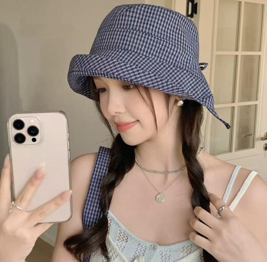 Chapeau chapeau d'été bob pour femmes Xiaoqing Qiandongge rétro polyvalent protection solaire pare-soleil chapeau bassin