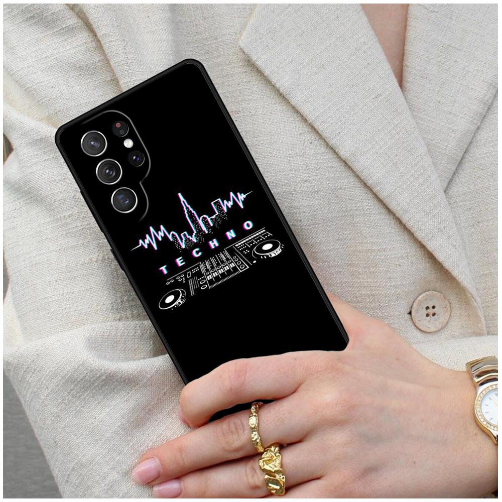 Love Techno Music Quotes Cell Phone Case for Samsung Galaxy S26 Ultra S25 S24 S23 S22 S21 S20 Note10 Cover