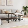  Coffee Tables, Nestable, 3 Pcs, Brown Oak