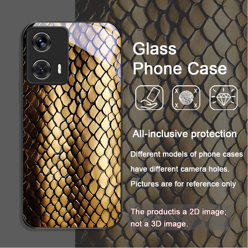 

Чохол для телефону з текстурою Art Black Golden Scale, загартоване скло, для Motorola Moto Edge 50 Fusion 40 Neo 30Pro G85 G84 G54 Motorola Edge 20