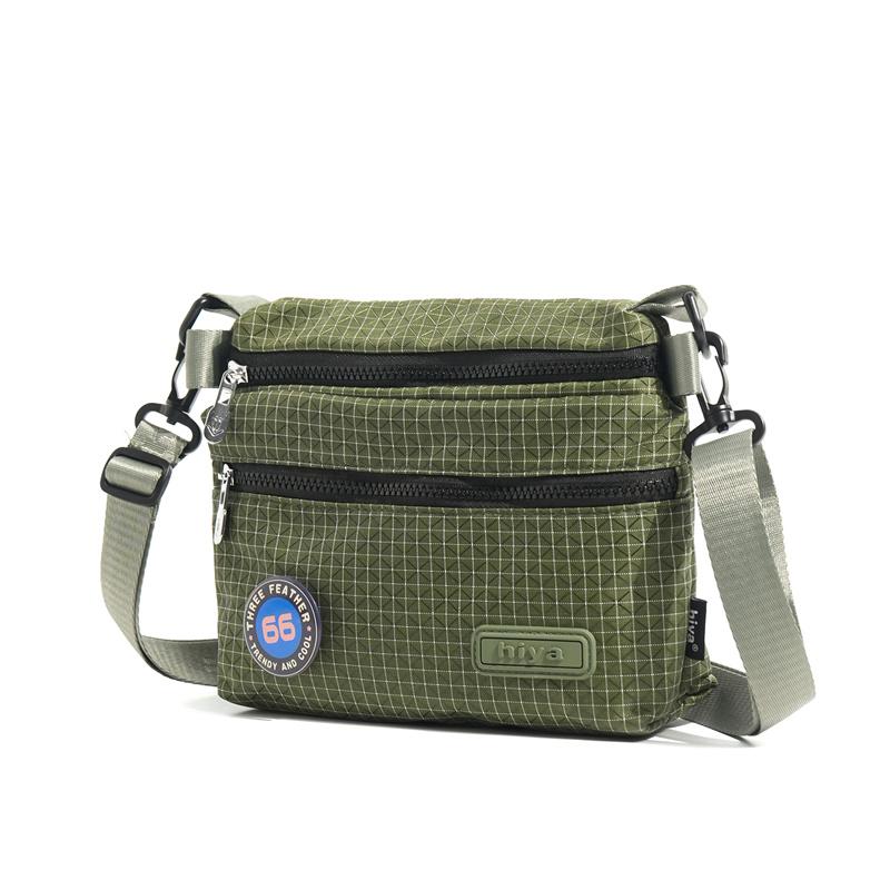 

Water-repellent Outdoor Crossbody Bag Lightweight Shoulder Bag Commuter Small Square Bag зелений