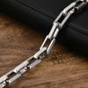 Chunky Rectangle Chain Bracelet for Men,Stainless Steel Textured Square Chain Wristband,Valentine's Father's Day Birthday Gift