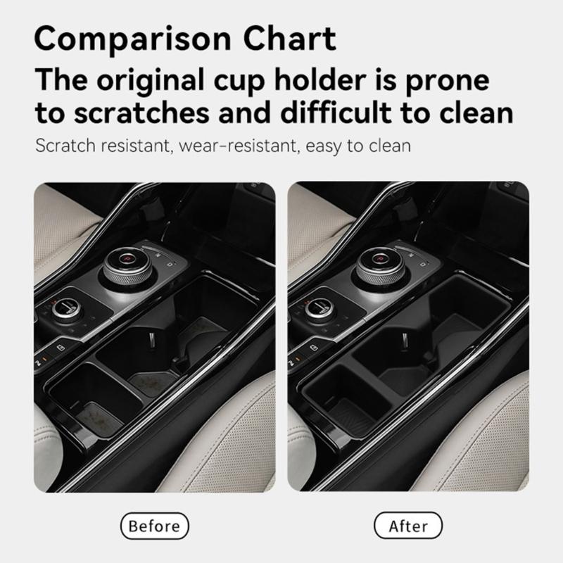 Custom Molded Center Console Pad Slip Resistant Quick Install Vehicle Drink Holders Protector Quick Fixing for Vehicle