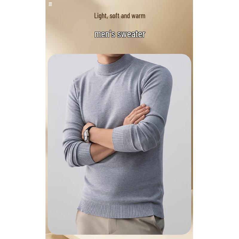 Romon Men's Thickened Warm Mock Neck Knit Sweater WLW8803