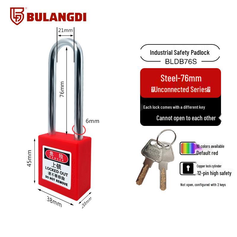 Wanjun Industrial Safety Padlock, Insulated Plastic, LOTO Electrical Lock.