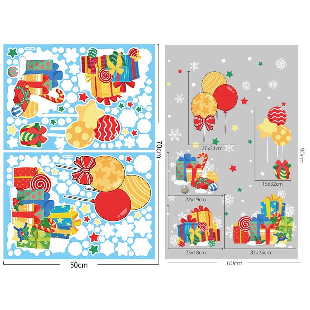 PVC Window Sticker Santa Claus Glass Sticker Fashion Xmas Decal  Shopping Mall