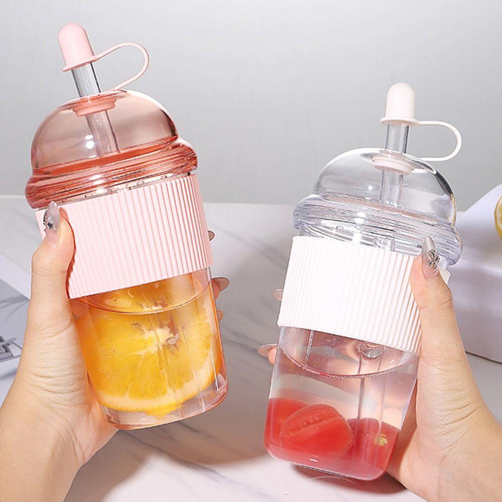 Reusable Straw Cup 430ML Coffee Cup Lightweight Juice Mug