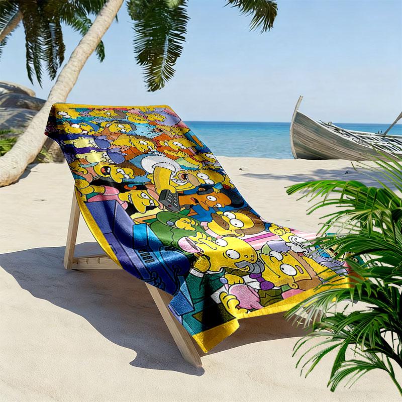 The Simpsons Poster Print Beach Towel, Large Soft Quick Dry Towel for Beach Camping Swimming