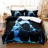 PNL Duvet Cover + 2 Pillowcases, French Hip Hop Duo Print Bedding Set Soft Bed Linen for Music Fans Bedroom Decor