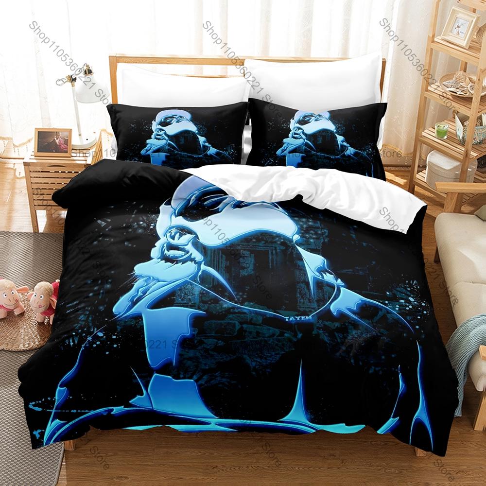 PNL Duvet Cover + 2 Pillowcases, French Hip Hop Duo Print Bedding Set Soft Bed Linen for Music Fans Bedroom Decor