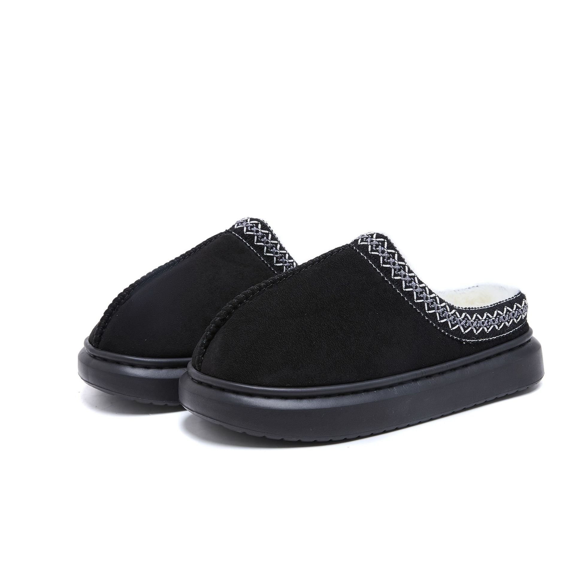 

2024 женские тапочки зимние теплые сандалии-сабо для женщин ретро мода садовые мюли-сабо с закрытым носком обувь горячая распродажа 38-39 чёрный