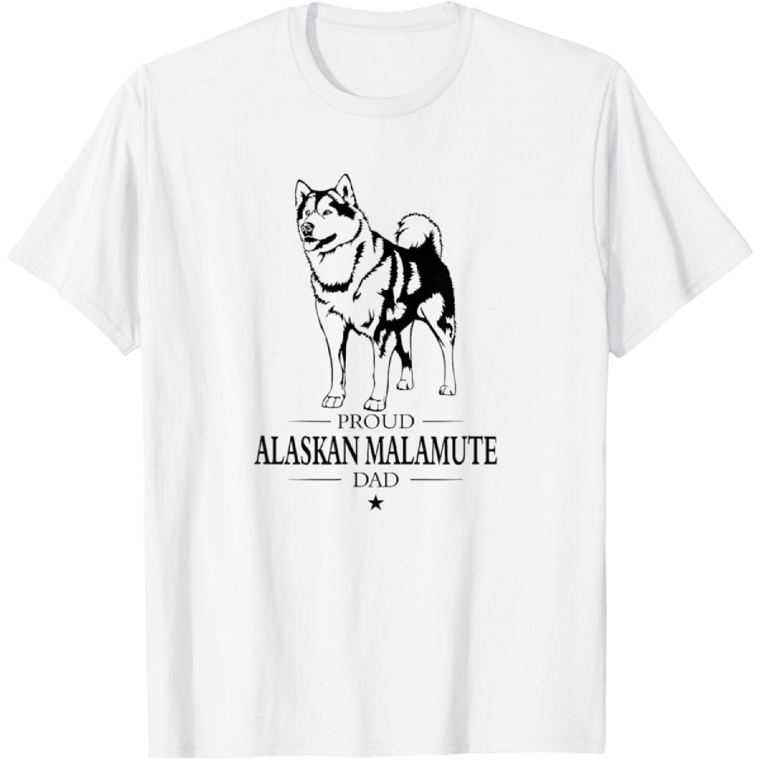 Proud Alaskan Malamute Dad Funny Dog Malamute Owners T-Shirt S