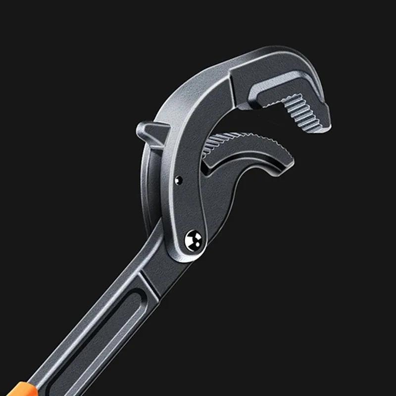 Schraubenschlüssel, Kohlenstoffstahl, multifunktionales manuelles Reparaturwerkzeug in Industriequalität, verstellbarer, selbstsichernder Ratschen-Maulschlüssel