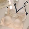 Girl conceived floral polka dot soufflé breathable triangle cup underwear without steel ring gathering comfortable anti-sagging bra