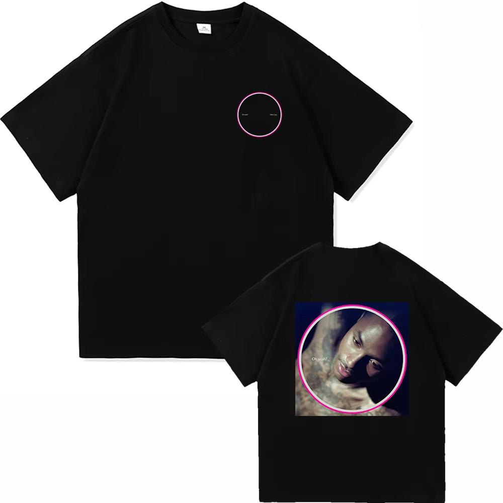 Zomer Hete Verkoop Steve Lacy Portret Voor- en Achterkant Print T-shirt Amerikaanse Retro Hip Hop Oversized Heren Dames T-shirt Y2K Katoen Gotisch Rond T-shirt