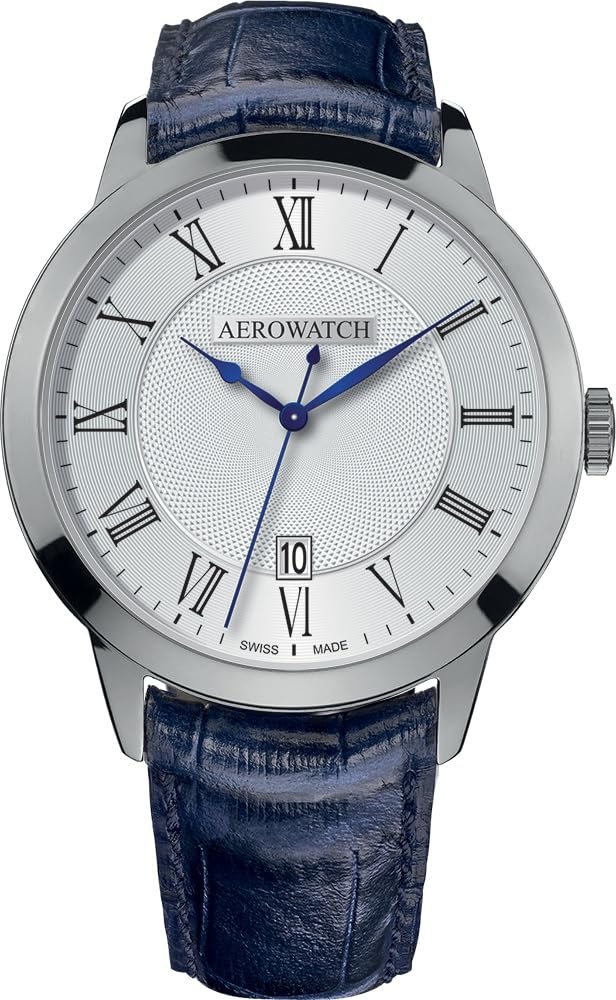Aerowatch A42991 AA04 Men's Blue Date Watch, Swiss Made