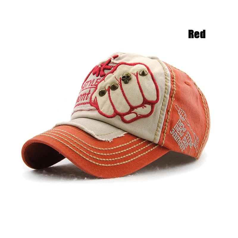Mode Baseballkappe Sport Outdoor Freizeitkappe Sonnenhut Gorras Hip Hop Kappen Einheitsgröße Verstellbar Unisex Faust Nieten Patches