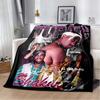 Tupac Shakur Thunder Double Portrait All Eyez On Me Thug Life Flannel Blanket Soft Warm Washable 90s Hip Hop Fan Sofa Bedroom Decor Throw
