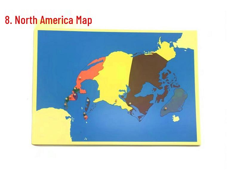 Montessori Beech Wood Map Puzzle & Flag Set for Classroom Display