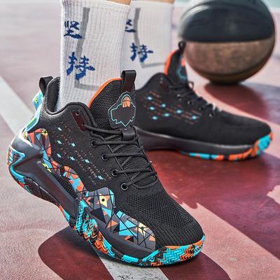 Large Size Adult Basketball Shoes Men's and Women's Actual Combat Cushioning Rebound Sports Shoes Students Breathable and Comfortable Training Shoes