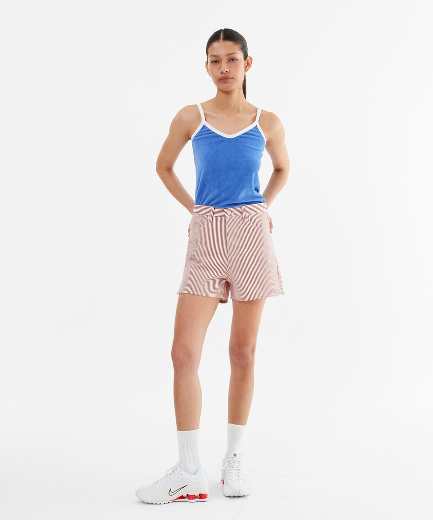 Minasu Stripe Denim Short Pants_Red