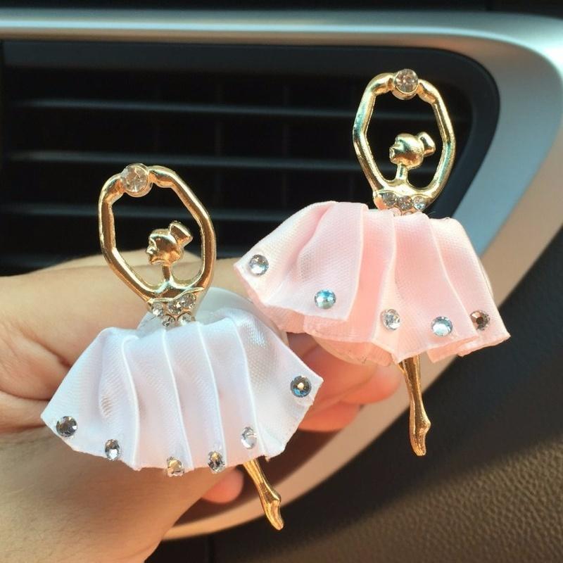 Ballet Girl  Car Outlet  Diamond Mounted Cartoon Perfume Clip  Air Conditioning Vent Perfume Clip