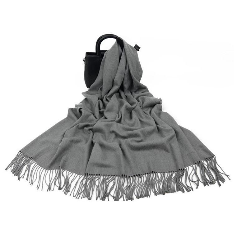 Luxuriöser roter Winter-Schal aus Wolle-Kaschmir - Vielseitiger einfarbiger Damen-Schal im koreanischen Stil