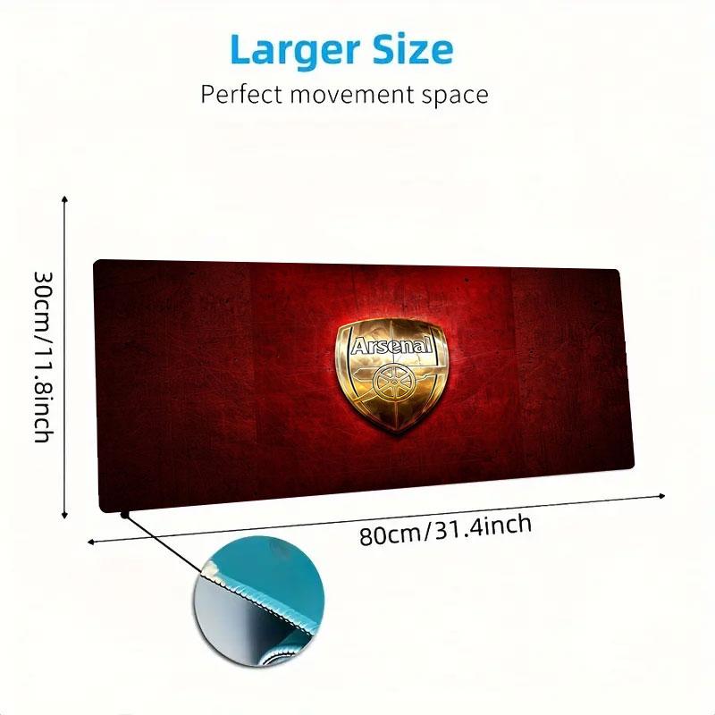 Arsenal F Großes Mauspad Große Gaming-Tischunterlage Rutschfest für Laptop Tablet Großes Mauspad XXL Matte Mini-PC-Spielmatte Mit verriegeltem Rand