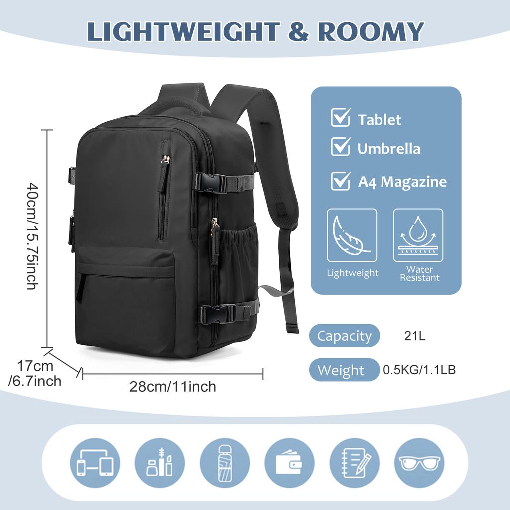 Kabine Flugzeug Reise Rucksack 40x30x20, Handgepäck Kabinenrucksack Wizzair 40x30x20 Handgepäck Herren Damen 15,6 Zoll Laptoptaschen