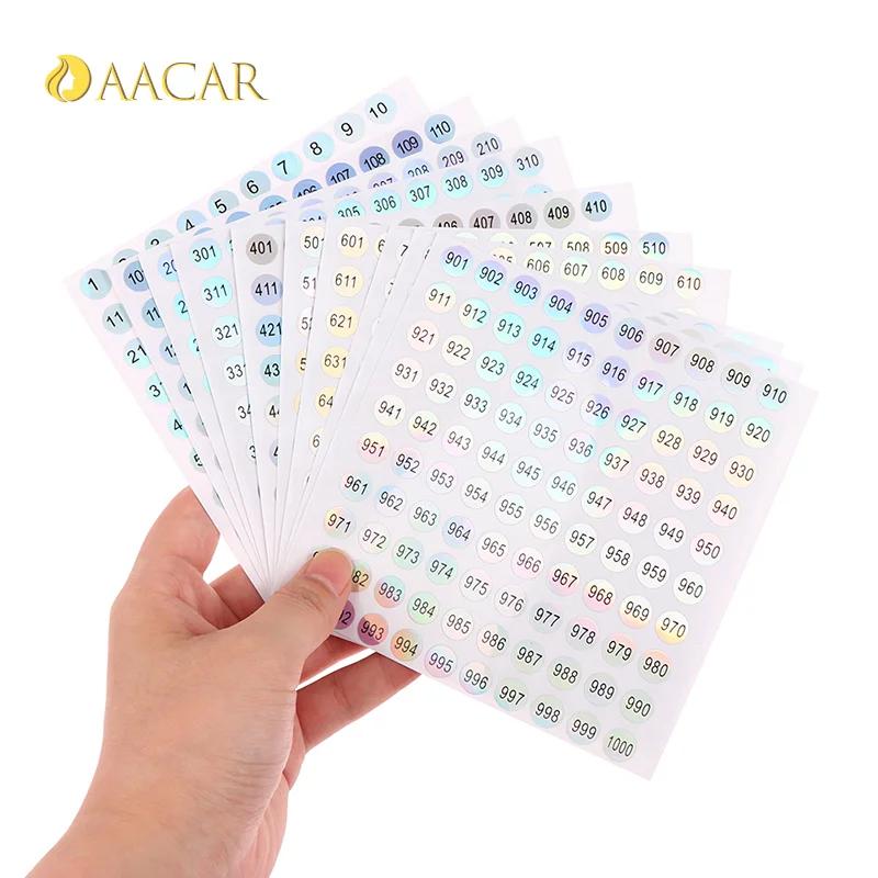 1-1000 Waterproof Digital Label DIY Craft Digital Label Stickers Self-adhesive Number Sticker Nail Polish Tableware Scrapbooking