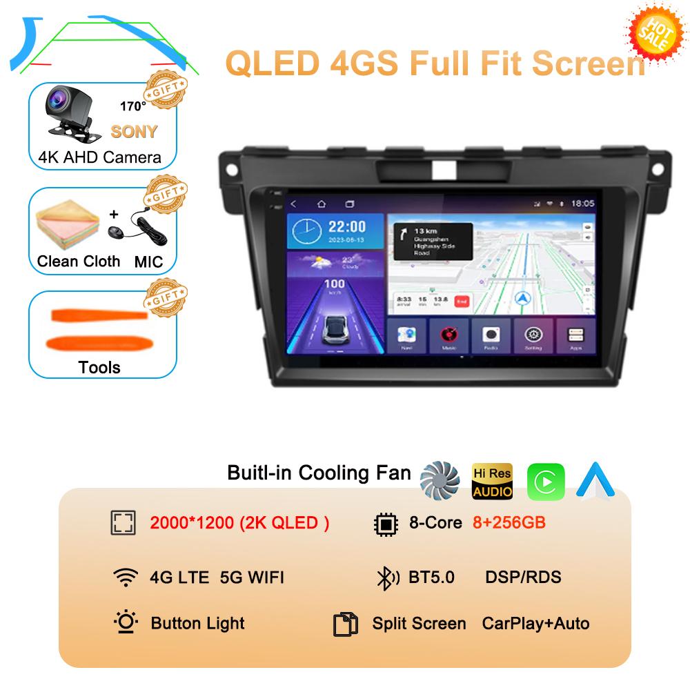 Android 14 DSP Car 2DIN GPS Navigation Radio Multimedia Video Player QLED For MAZDA CX-7 Cx7 Cx 7 2007 2008 2009 2010 2011-2014