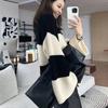 Maglione a Righe Pullover Donna Autunno/Inverno Top Popolare Girocollo Manica Lunga Largo Maglione Pullover in Maglia Lenta Coreano Femminile