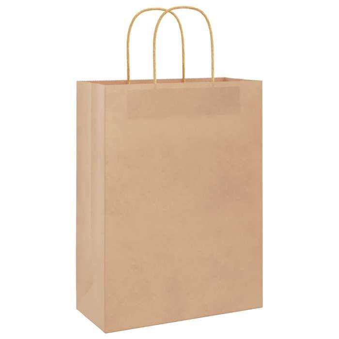VidaXL Paper Bags 250 Pcs with Handles Brown 26x12x35 Cm, Paper Bag, Paper Gift Bag, Paper Gift Bag 4101590