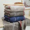 Pure Cotton Towel Lattice Dark 32-strand Cotton Face Towel Moisture-wicking Home Fine Use Mens Checkered Face Wash Towel