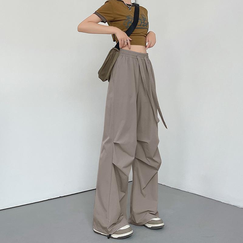 Summer Sports Pants Women's Summer Thin Casual Cargo Pants Wide Leg High Waist Quick Drying Pants Women's Fashion Pants