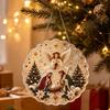 Holiday Window Hanging Decor Christmas Faux Pearl Painting Suncatcher Kit, 3D Nativity/Santa Claus/Bird/Tree Creative Handcrafts Beads Art Craft,