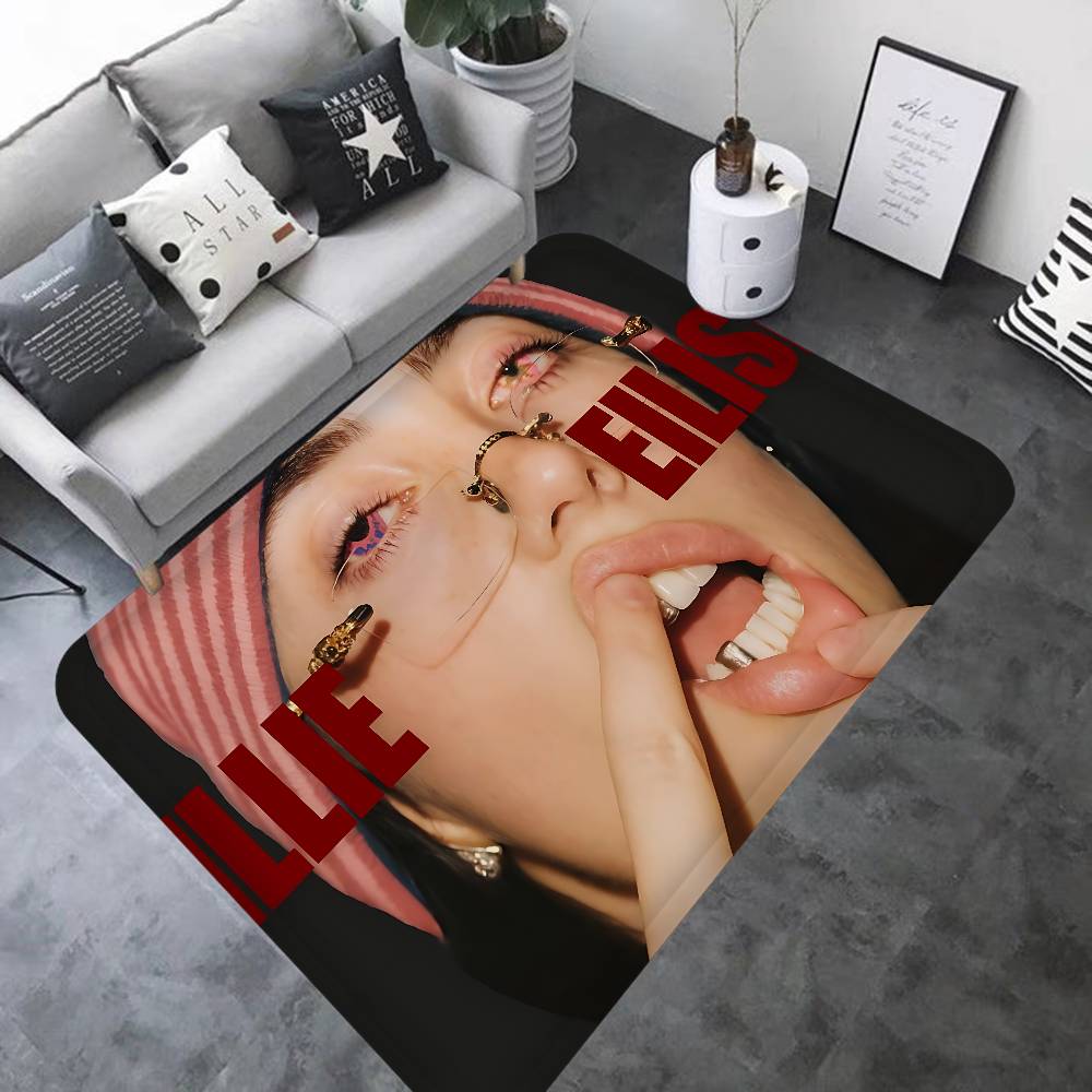 B-BillieS Singer E-EilishS Bathroom Mat Kids Room Bedroom Decoration Balcony Anti-Slip Doormat Living Room Welcome Rug