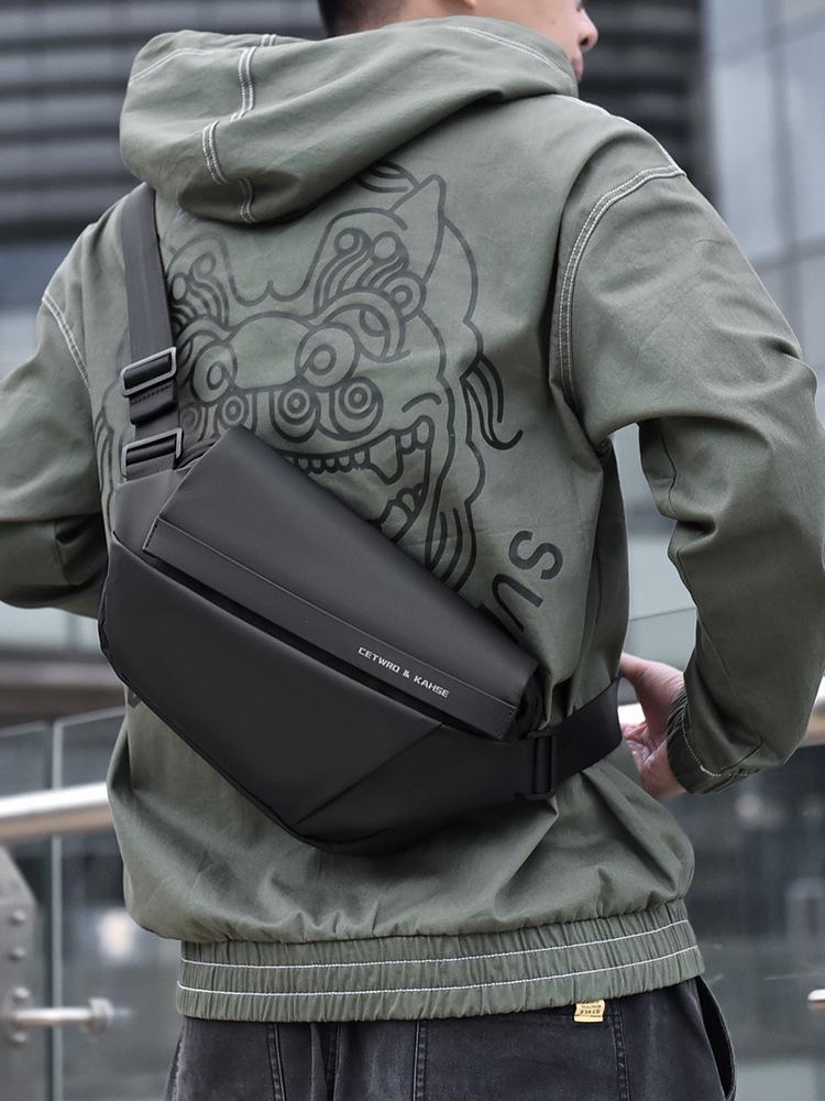 Men's Waterproof Crossbody Bag - 2026 Cycling & Workwear Fashion, Oxford Cloth, Chest & Shoulder Bag for Commuting