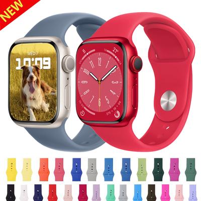 Silicone Band For Apple Watch Strap 44mm 40mm 42mm 38mm 44 45 41mm 3 4 5 6 Se Correa Sport Bracelet iWatch Series 7 8 Ultra 49mm