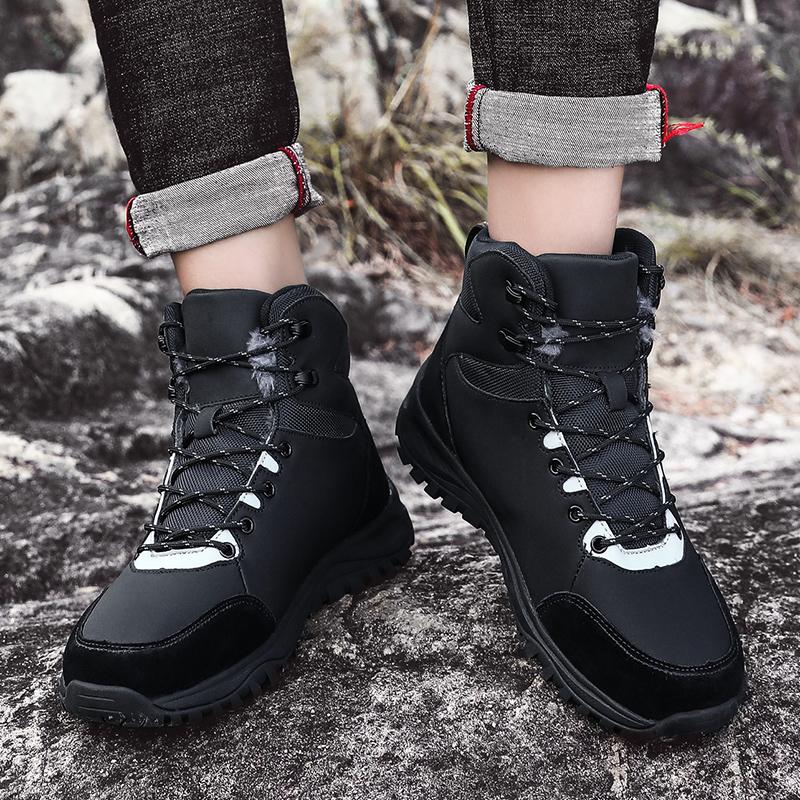 Newest Men'S Shoes Warm Winter Boots Men Casual Leather Outdoor Hiking Boots Man Non-Slip Ankle Snow Footwear Male Plus Size 38-47