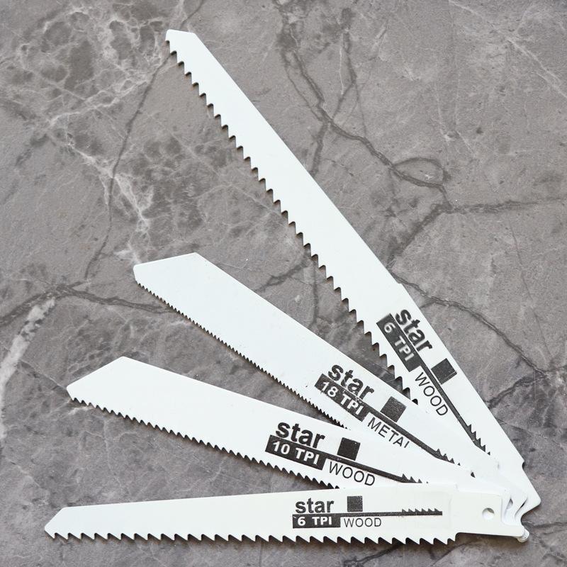 Reciprocating Saw Blade Universal Woodworking Saw Blade Metal High Speed Carbon Steel Woodworking Coarse Fine Teeth 4pcs