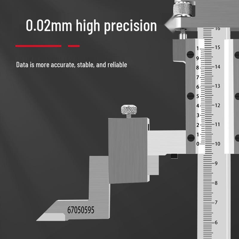 High-Precision 0-200mm Height Vernier Caliper & 0-300/500mm Scribing Ruler Gauge